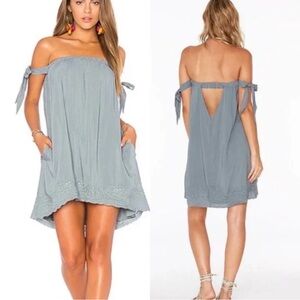 Lspace Sweet Dreams Dress 
 Blue Off-Shoulder Dress
Beach cover up